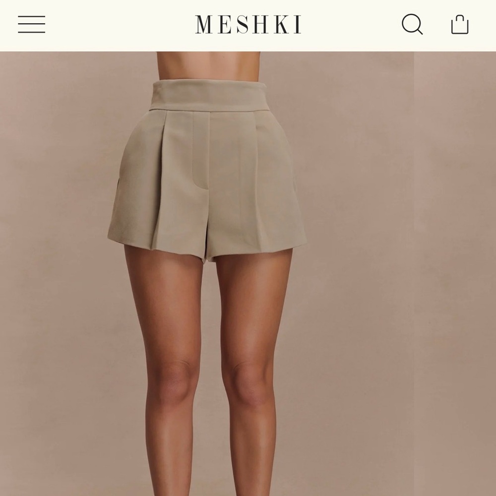 Meshki High Waist Tan Women's Shorts
